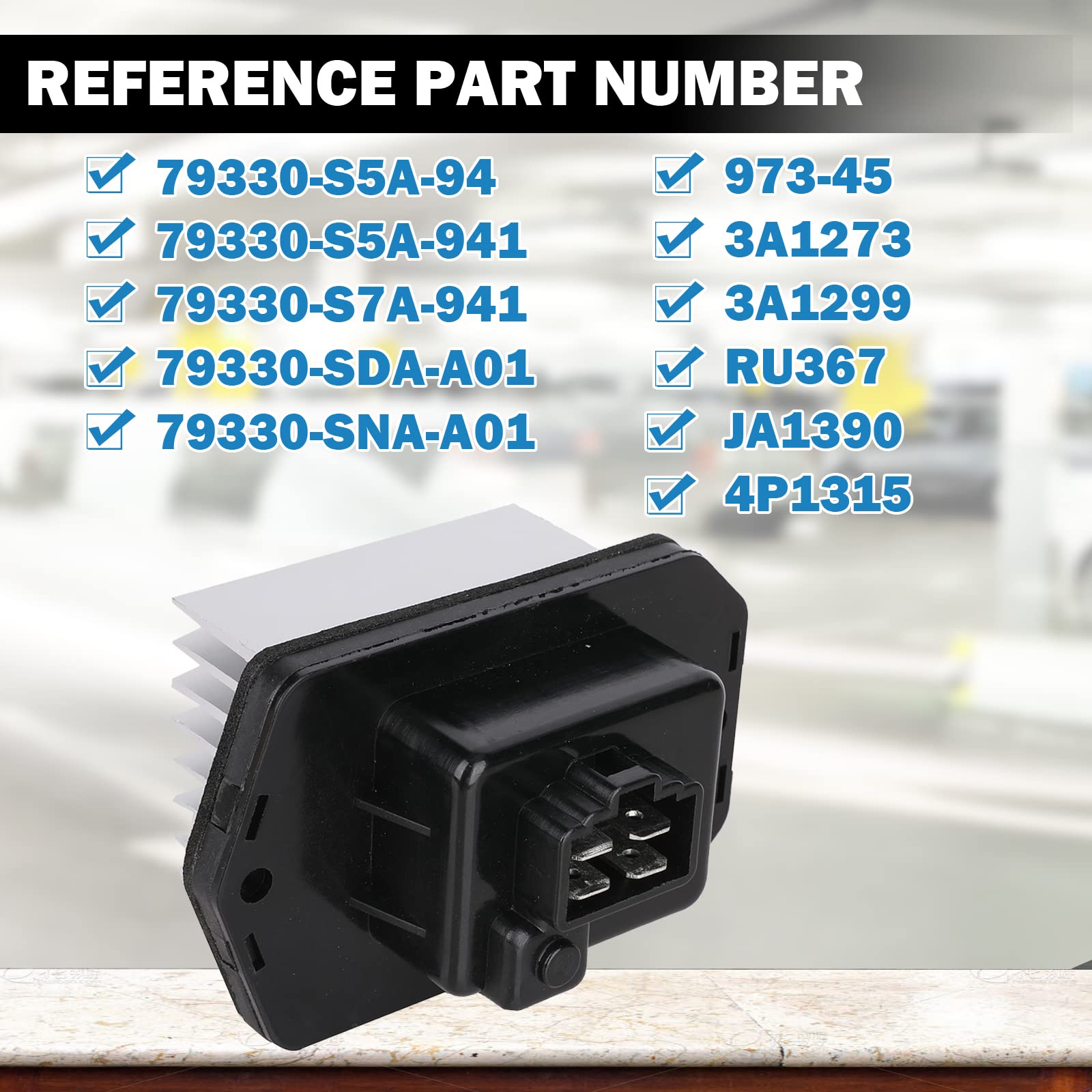 HVAC Blower Motor Resistor AC Blower Control Module - Compatible with Honda Accord, Civic, CR-V, ELEMENT, Odyssey, Pilot, Acura RDX, TSX - Replaces# 79330-S5A-942, 79330-SNA-A01, 79330-SDA-A01