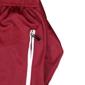 Men Classic Full Zip Track Jacket and Jogging Track Pant Active Wear Sports Tracksuit Set (Burgandy, S)