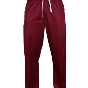 Men Classic Full Zip Track Jacket and Jogging Track Pant Active Wear Sports Tracksuit Set (Burgandy, S)