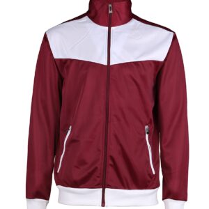 Men Classic Full Zip Track Jacket and Jogging Track Pant Active Wear Sports Tracksuit Set (Burgandy, S)