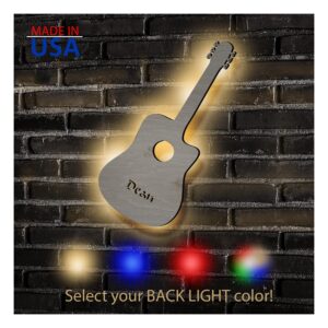 personalized unique led wall hanging guitar light – personalized with name for music fans, men, women, music teacher - guitar player gifts