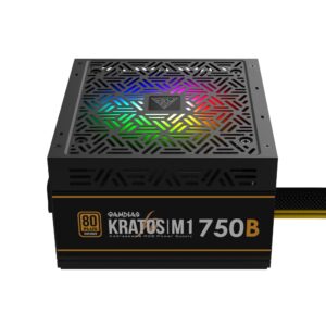 gamdias rgb gaming pc power supply 750w 80 plus bronze certified 750 watt psu for computers with active pfc, kratos m1-750b