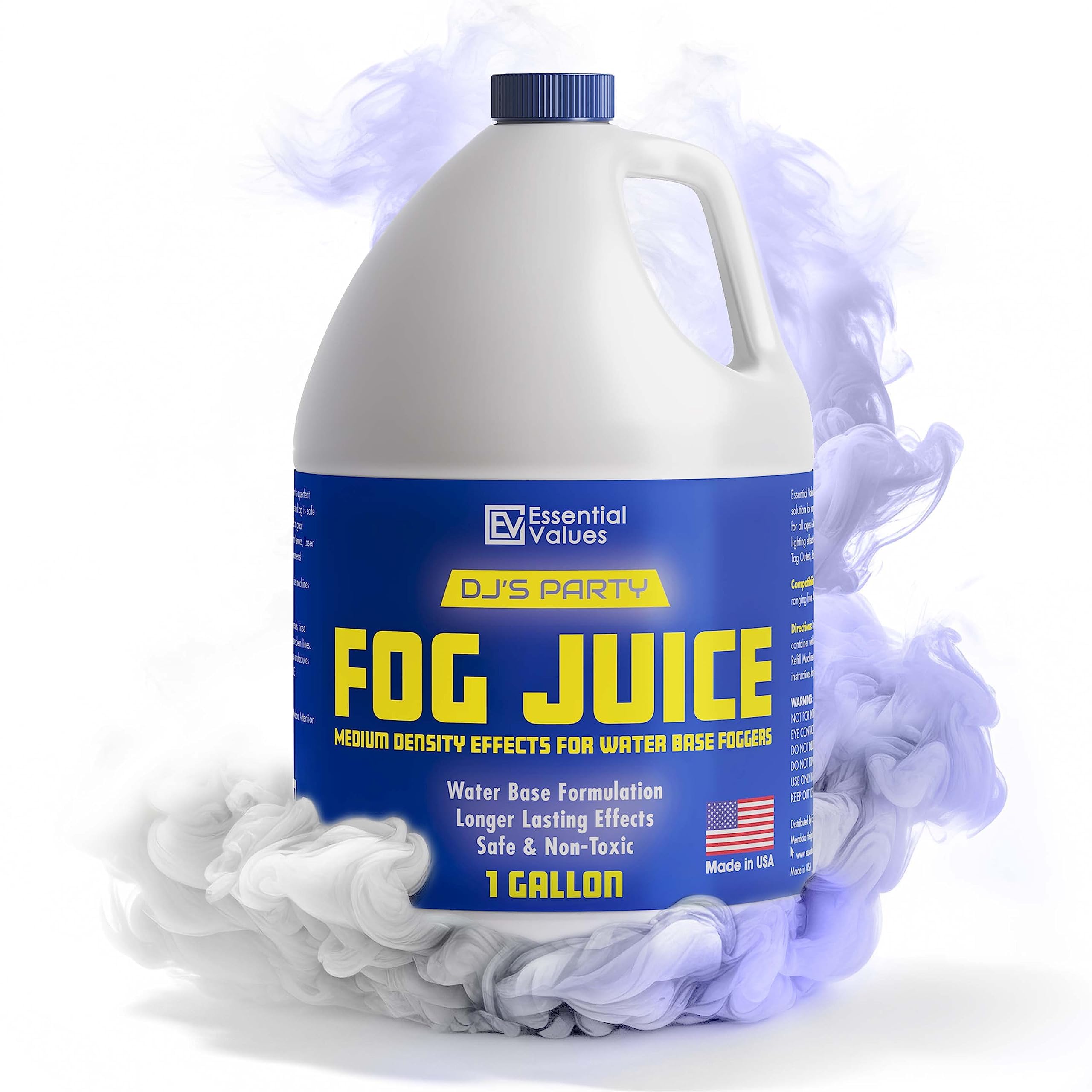 Smoke Machine Fog, Fluid for Fogging Machines – Fog Juice That Produces Long-Lasting Medium Density Smoke for Water-Based Foggers, For 400-1500 Watt Machines