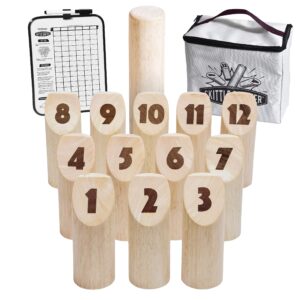 gosports skittle scatter numbered block toss game with scoreboard and tote bag - fun outdoor game for all ages