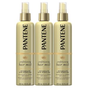 pantene conditioning mist detangler, pro-v nutrient boost, nourishing and renewing, 8.5 fl oz (pack of 3)