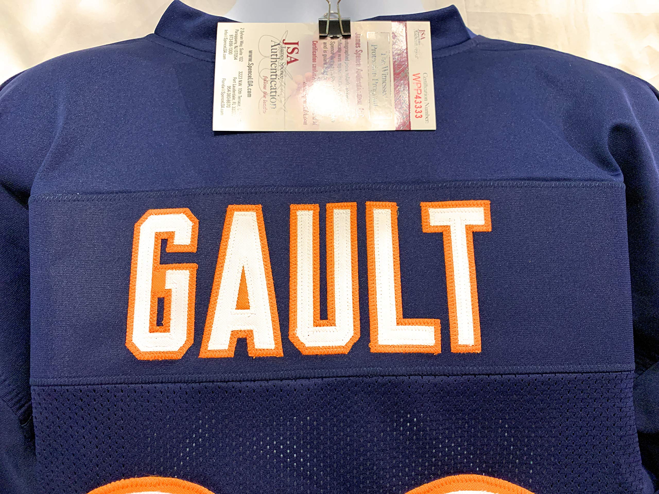 Willie Gault Chicago Bears Signed Autograph Blue Custom Jersey JSA Witnessed Certified