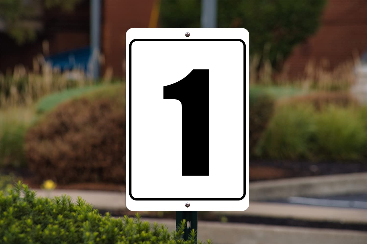 Numbered Sign 1 | 8 x 12 Aluminum Outdoor/Indoor Sign/Area Marker, Curbside Number (1)