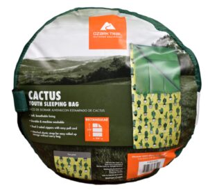 ozark-trail youth sleeping bag camping indoor outoor traveling - cactus design