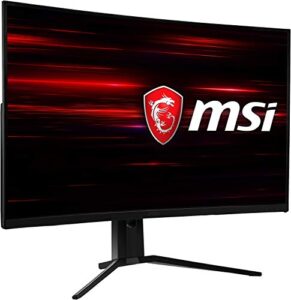 msi 32" full hd rgb led non-glare super narrow bezel 1ms 2560 x 1440 144hz refresh rate free sync height adjustable curved gaming monitor (optix mag321cqr),black
