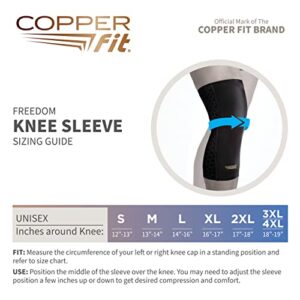 Copper Fit Freedom Unisex Knee Compression Sleeve, Large