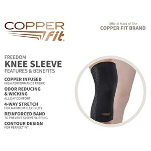 Copper Fit Freedom Unisex Knee Compression Sleeve, Large