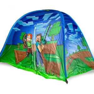 Minecraft Indoor Bed Tent Fort | Pop-Up Canopy Tents & Shelters, Fort Playhouse for Kids, Indoor Activities, Reading Nook Playroom