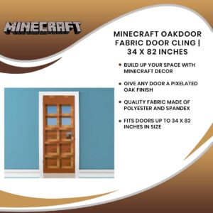 Ukonic Minecraft Oakdoor Fabric Door Cling | 34 x 82 Inches