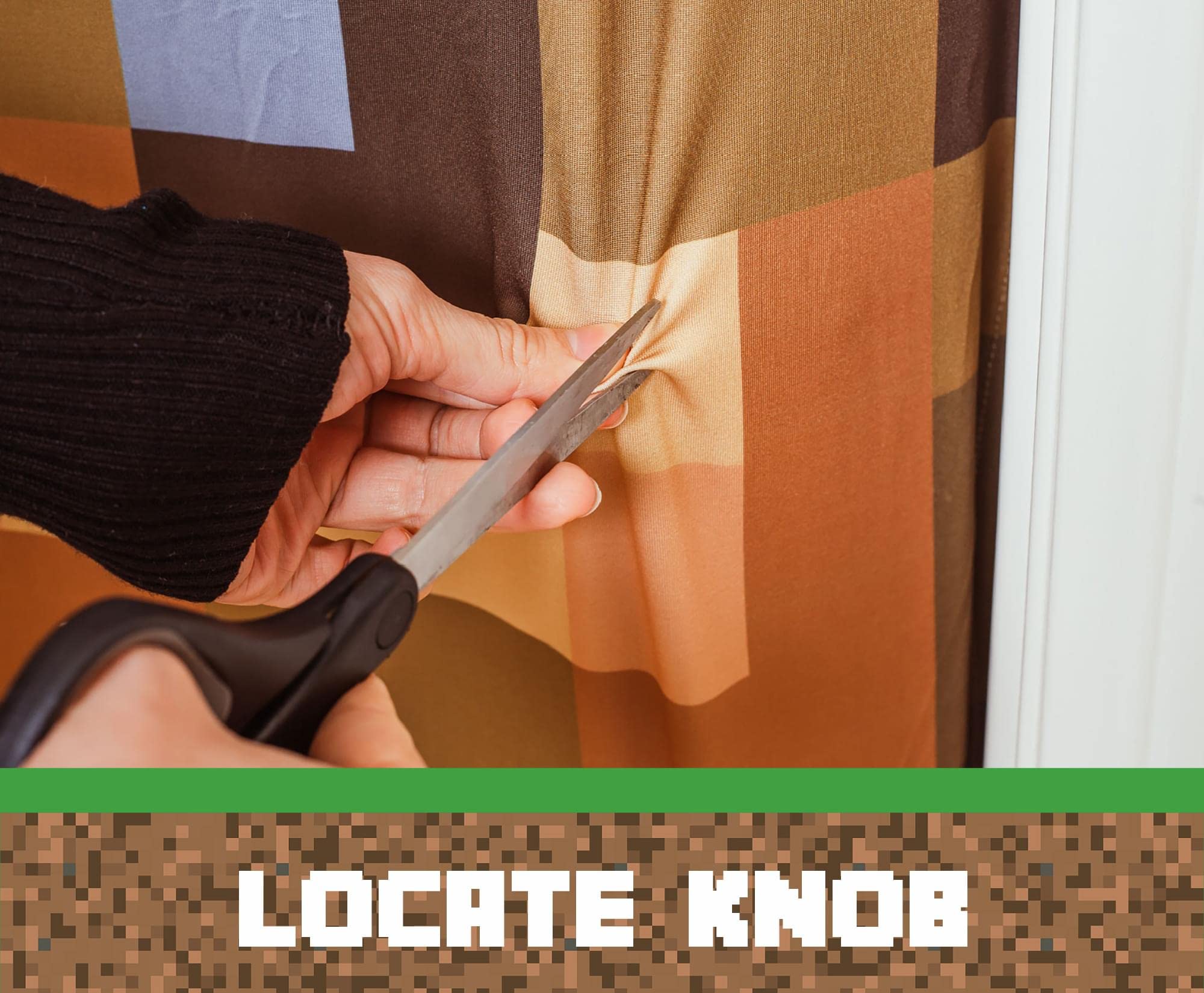 Ukonic Minecraft Oakdoor Fabric Door Cling | 34 x 82 Inches