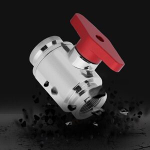 Bewinner Water Cooling Valve G1/4 Internal Threads Valves Water Ball Valve with Handle Design for Computer Water Cooling System (Red Handle)