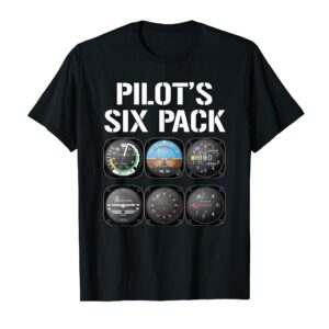 Pilot's Six Pack Funny Pilot Aviation Flying T-Shirt