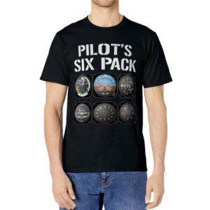 Pilot's Six Pack Funny Pilot Aviation Flying T-Shirt