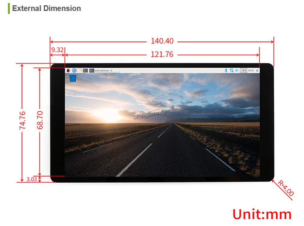 5.5 inch HDMI AMOLED Display with Toughened Glass Cover 1920x1080 Capacitive Touch HDMI Interface Supports Mini PC Raspberry Pi 4 3 2 1 Model B B+ A+ Computer Monitor @XYGStudy