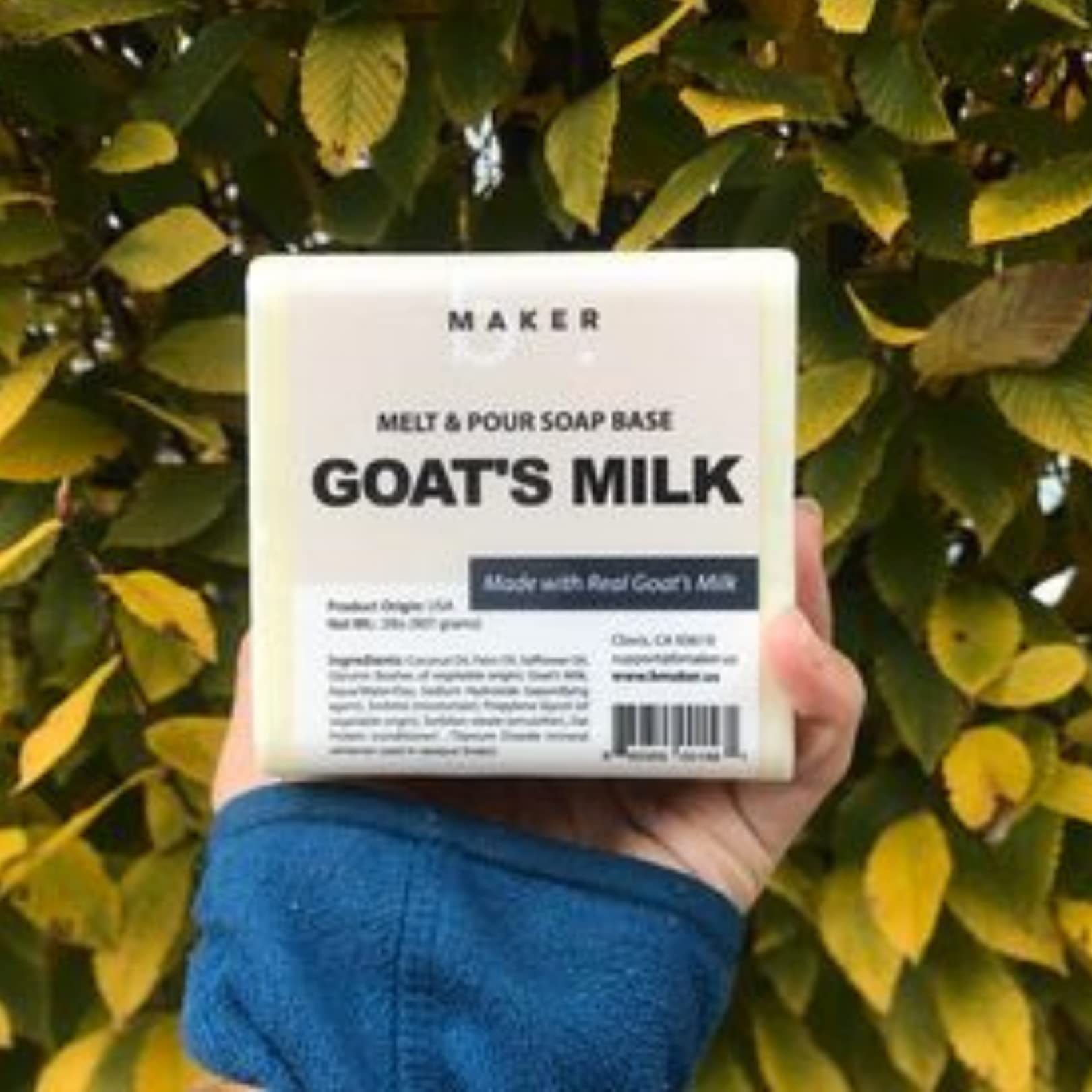 bMAKER All-Natural Goats Milk Soap Base Melt and Pour (2lb Blocks) - Moisturizing and Nourishing for Skin, Goat Milk Soap Base, Soap Making Supplies, Melt and Pour Soap Base for Soap Making