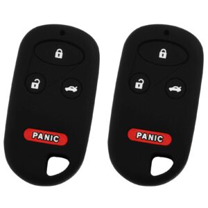 keyguardz keyless remote car key fob outer shell cover soft rubber case for honda civic cr-v s2000 acura cl integra tl tsx (pack of 2)