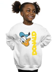 disney girls donald duck greetings sweatshirt white 12-13 years