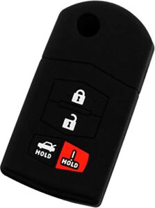 keyguardz keyless remote car flip key fob outer shell cover soft rubber case for mazda mx-5 mpv rx-8 cx-5 cx-7 cx-9 speed sport