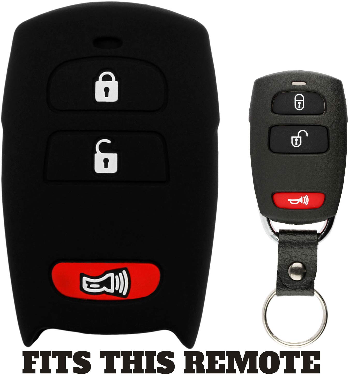 KeyGuardz Keyless Entry Remote Car Key Fob Outer Shell Cover Soft Rubber Case for Kia Sedona Hyundai Entourage