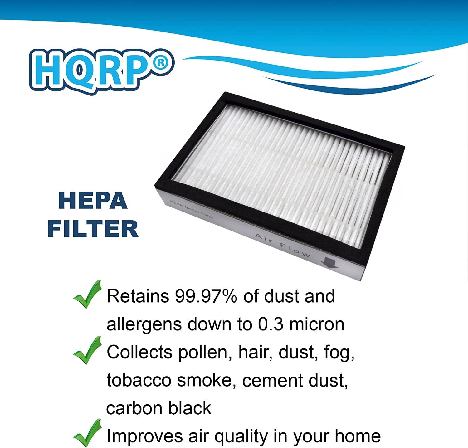 HQRP 2-Pack HEPA Filter compatible with Panasonic MC-V7710 MC-V7720 MC-V7721 MC-V7722 MC-V9658, Fold'n Go MC-V5481 MC-V5485 MC-V5491 MC-V5451 MC-V5454, Dual-Sweep 7500 Series Upright Vacuum Cleaners