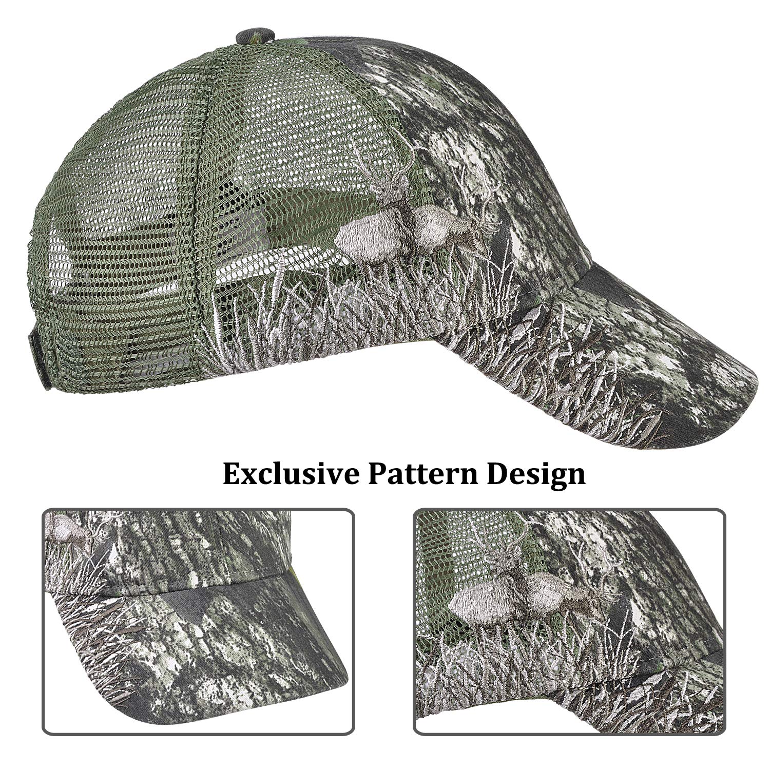 Tirrinia Adjustable 3D Embroidery Hunting Cap, Baseball Hat with Air Mesh Back for Ultimate Comfort