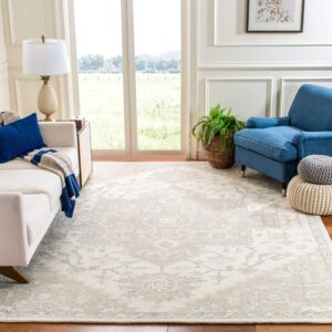 safavieh micro-loop collection area rug - 9' x 12', ivory & beige, handmade shabby chic medallion wool, ideal for high traffic areas in living room, bedroom (mlp503b)