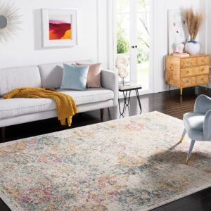 SAFAVIEH Madison Collection X-Large Area Rug - 11' x 15', Grey & Gold, Boho Chic Distressed Design, Non-Shedding & Easy Care, Ideal for High Traffic Areas in Living Room, Bedroom (MAD611F)