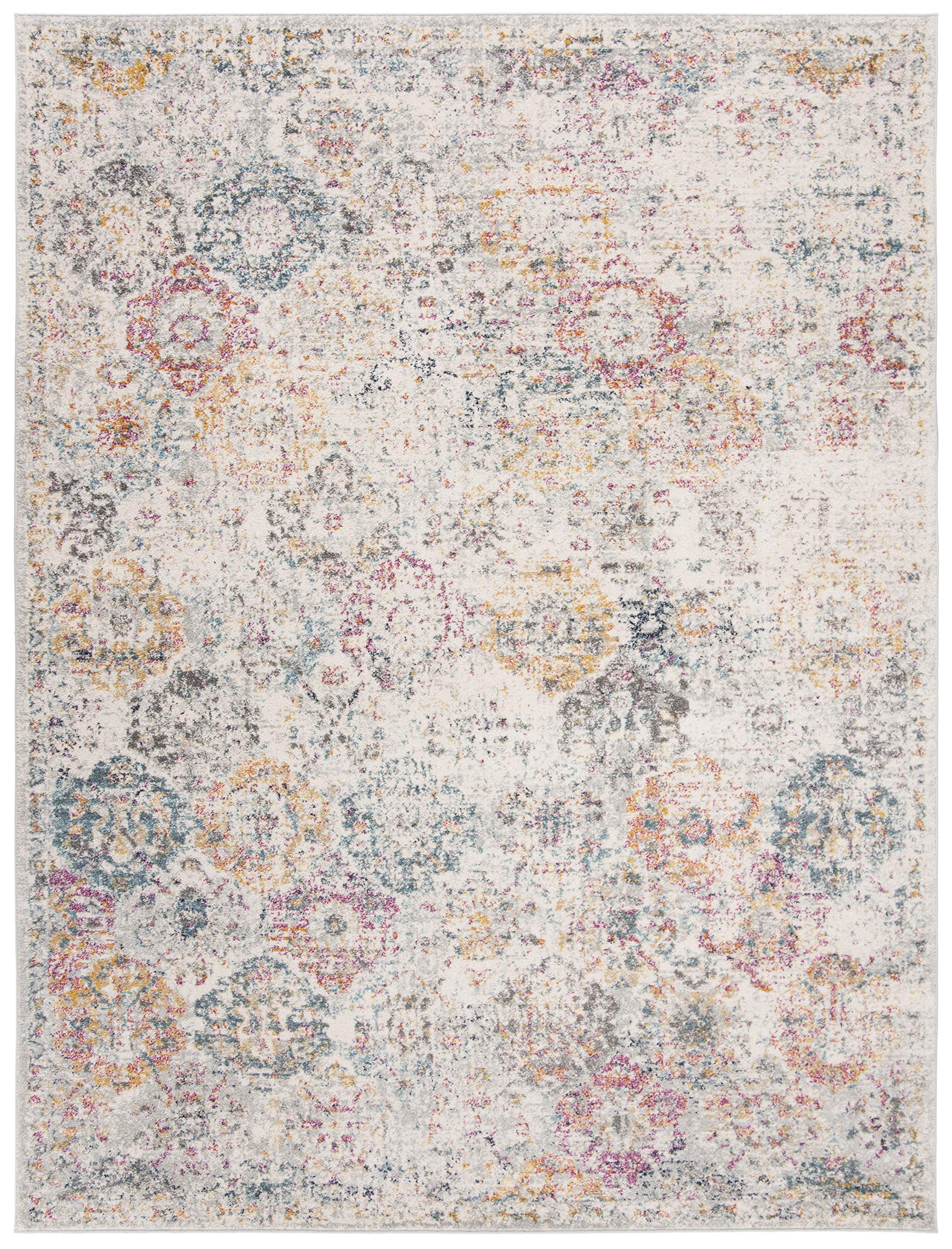 SAFAVIEH Madison Collection X-Large Area Rug - 11' x 15', Grey & Gold, Boho Chic Distressed Design, Non-Shedding & Easy Care, Ideal for High Traffic Areas in Living Room, Bedroom (MAD611F)