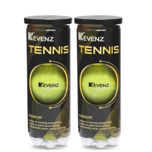 kevenz 6-pack pressurized tennis ball, 2 cans with seal design,advanced all courts balls,highly elasticity, more durable, good for beginner training ball