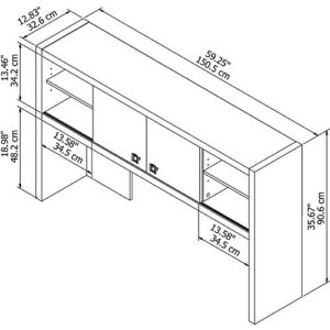 Bush Business Furniture Echo Hutch, 60W, Gray Sand