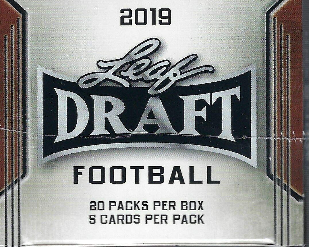 2019 LEAF NFL DRAFT Series Factory Sealed Blaster Box of Packs with 2 GUARANTEED Autographed Cards per box! One of the First 2019 Football Products on the market!