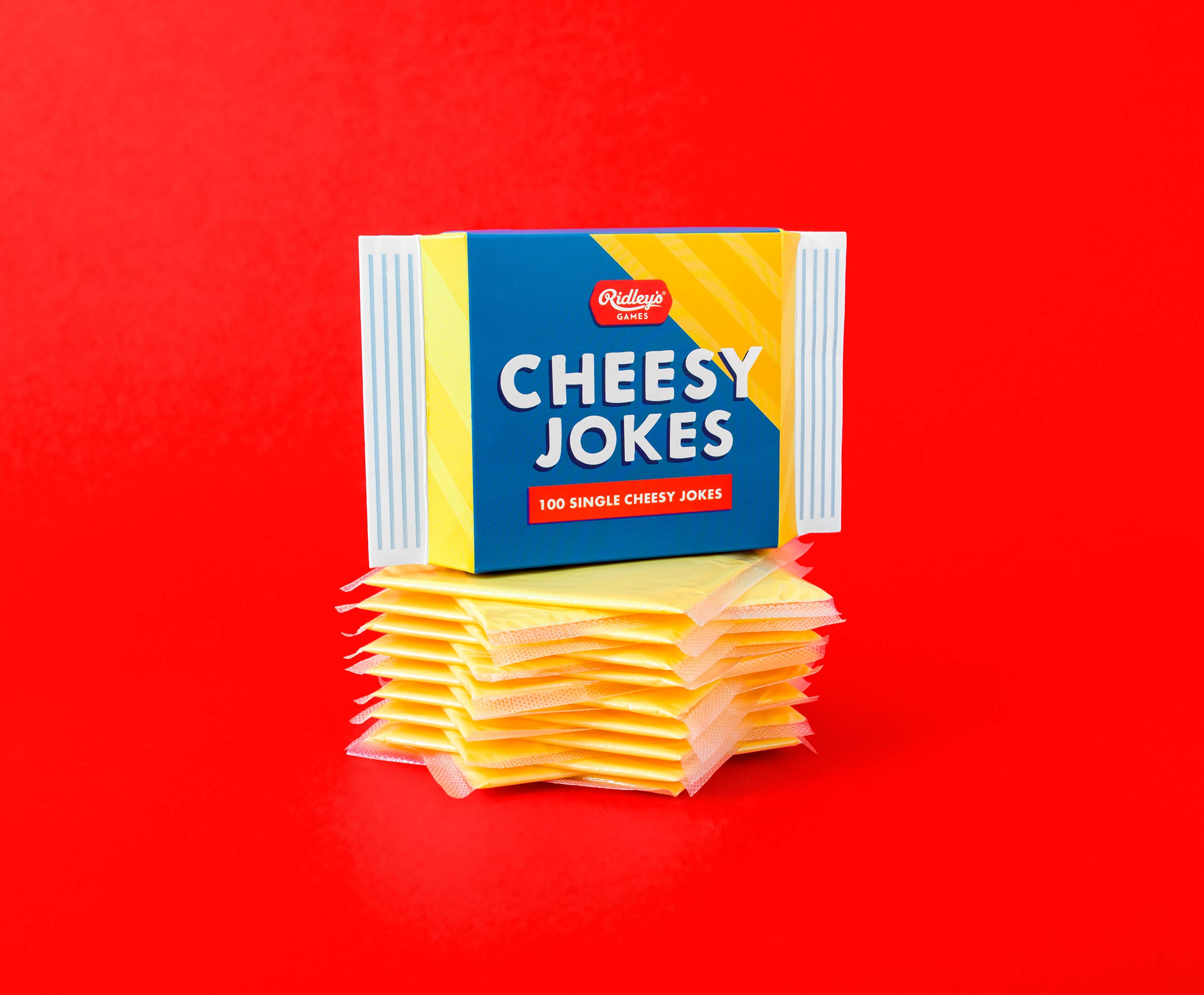 Ridley’s 100 Single Cheesy Joke Cards – Includes 100 Jokes for Kids and Adults, Funny Jokes for Family-Friendly Fun – Makes a Great Gift Idea