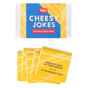 Ridley’s 100 Single Cheesy Joke Cards – Includes 100 Jokes for Kids and Adults, Funny Jokes for Family-Friendly Fun – Makes a Great Gift Idea