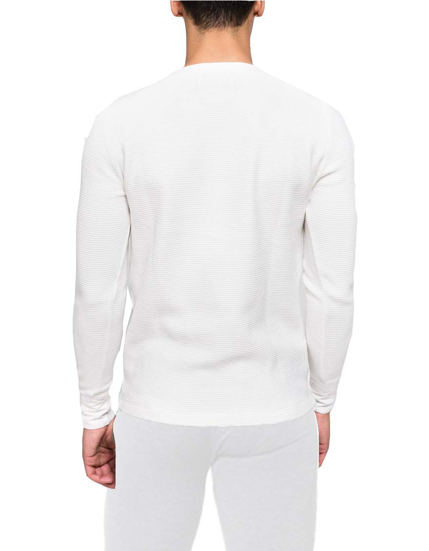 Place and Street Men’s Cotton Thermal Underwear Set Shirt Pants Long Johns White