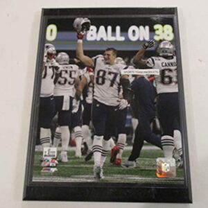 ROB GRONKOWSKI NEW ENGLAND PATRIOTS CELEBRATES SUPER BOWL 53 WIN OVER THE LOS ANGELES RAMS PHOTO MOUNTED ON A"9 X 12" BLACK MARBLE PLAQUE