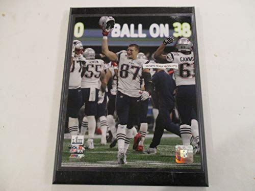 ROB GRONKOWSKI NEW ENGLAND PATRIOTS CELEBRATES SUPER BOWL 53 WIN OVER THE LOS ANGELES RAMS PHOTO MOUNTED ON A"9 X 12" BLACK MARBLE PLAQUE