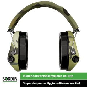 Sordin Supreme Pro-X LED Ear Defenders for Hunting & Shooting - Active & Electronic - Camo Band - Camo Ear Muffs