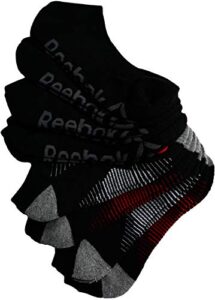 reebok mens low-cut socks performance training 8 pairs, size 10-13 (black)