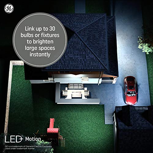 GE Lighting LED+ Outdoor Security Flood Light Bulb with Motion Sensor, Warm White, Dusk to Dawn Setting, Medium Base, 90 Watt Replacement, 1 Count (Pack of 1)