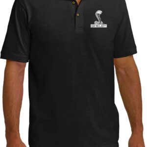 Ford Shelby Cobra Pocket Print Pique Polo, Black XL