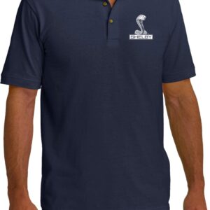 Ford Shelby Cobra Pocket Print Pique Polo, Navy Large