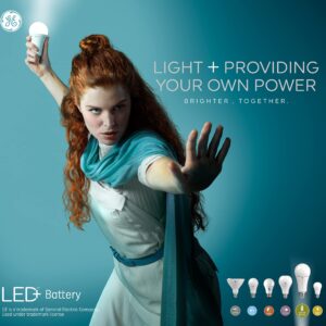 GE Lighting LED+ Backup Battery Light Bulb, Rechargeable, Soft White, Medium Base (1 Pack)
