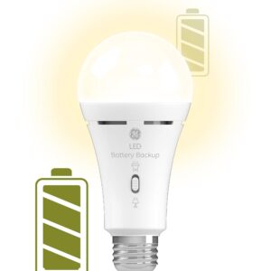 GE Lighting LED+ Backup Battery Light Bulb, Rechargeable, Soft White, Medium Base (1 Pack)