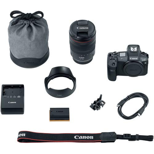 Canon EOS R Mirrorless Digital Camera with RF 24-105mm f/4L is USM Lens & Mount Adapter EF-EOS R Kit + TTL Speedlight Flash + Comica Microphone + 60 Inch Tripod + 128GB Memory with Accessory Kit