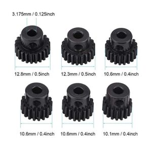 Dilwe 6Pcs RC Motor Gears, 17T-22T Motor Pinion Gears Parts Set Kit for 1/10 RC Car MotorModel Aviation Accessories