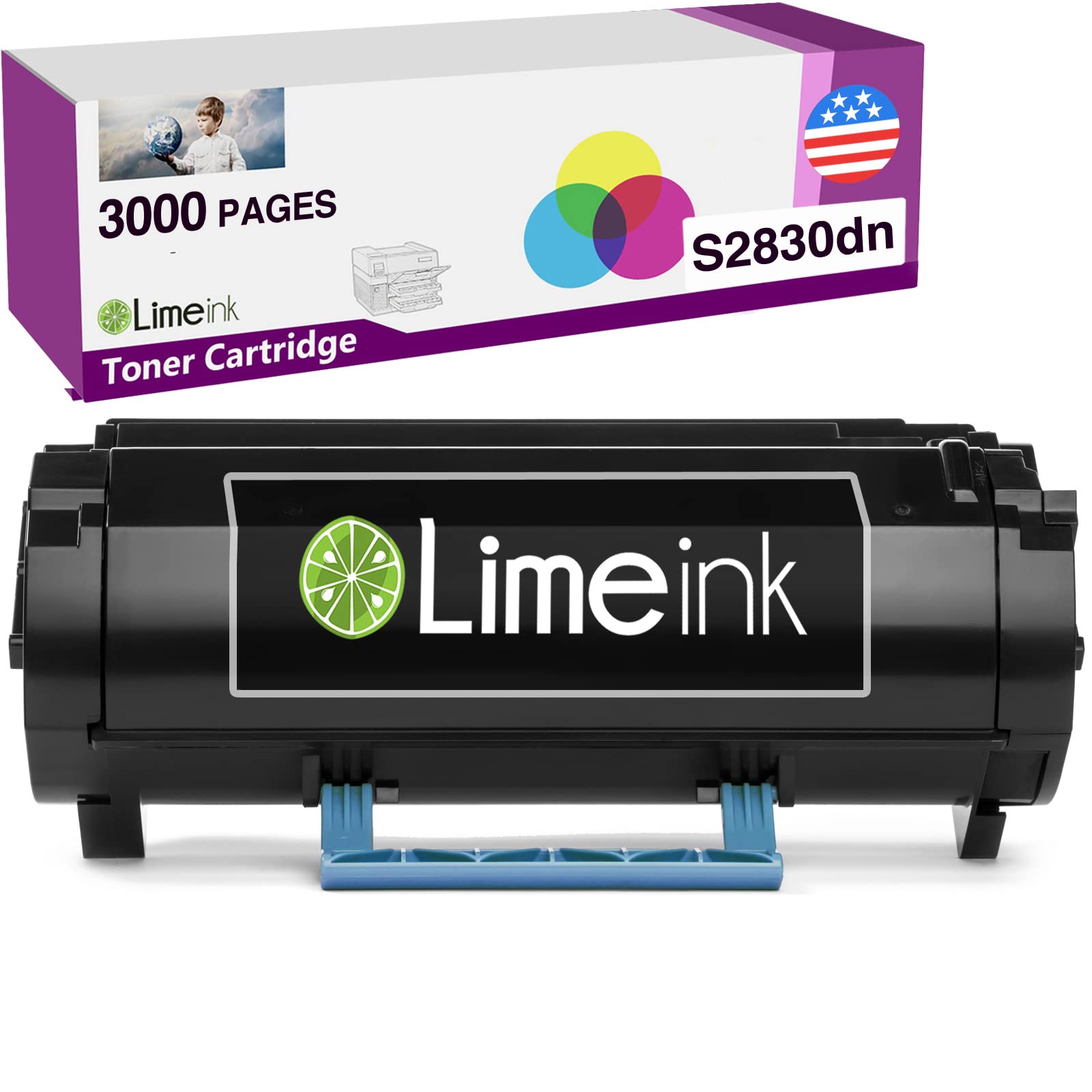 Limeink Compatible Toner Cartridge Replacement for Dell S2830dn Toner Cartridge High Yield Laser Toner (3000 Pages) S2830 2830 dn 2830dn Smart Series Printer Ink 1 Black